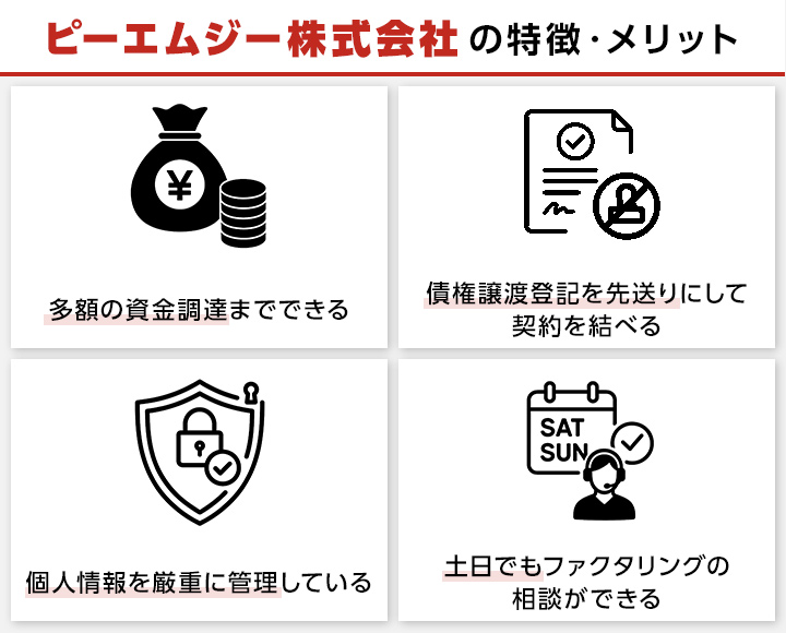 ピーエムジー株式会社の特徴・メリット