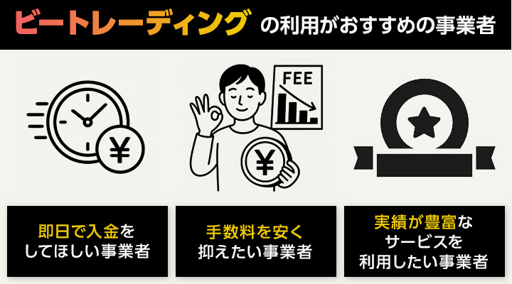ビートレーディングの利用がおすすめの事業者