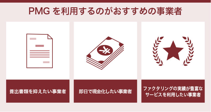 PMGを利用するのがおすすめの事業者