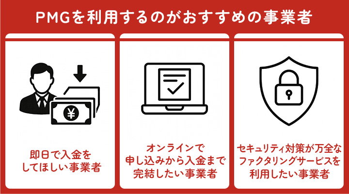 PMGを利用するのがおすすめの事業者