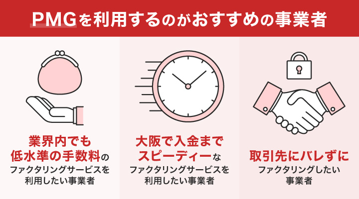 PMGを利用するのがおすすめの事業者