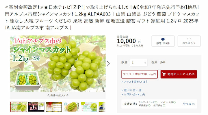 山梨県南アルプス市返礼品