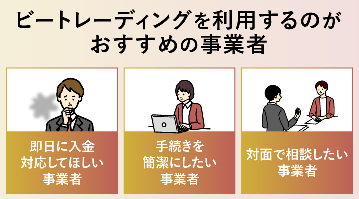 ビートレーディングを利用するのがおすすめの事業者