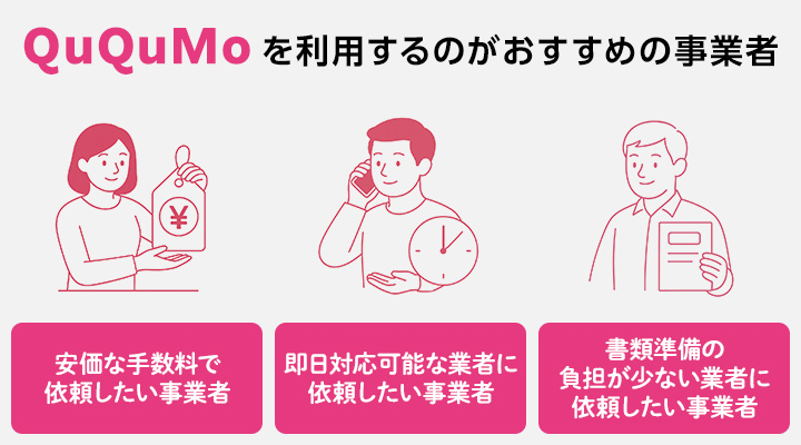QuQuMoを利用するのがおすすめの事業者
