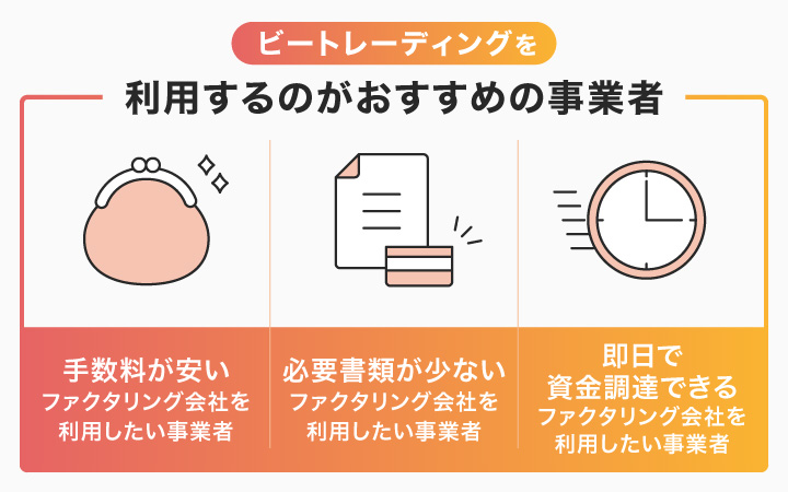 ビートレーディングを利用するのがおすすめの事業者