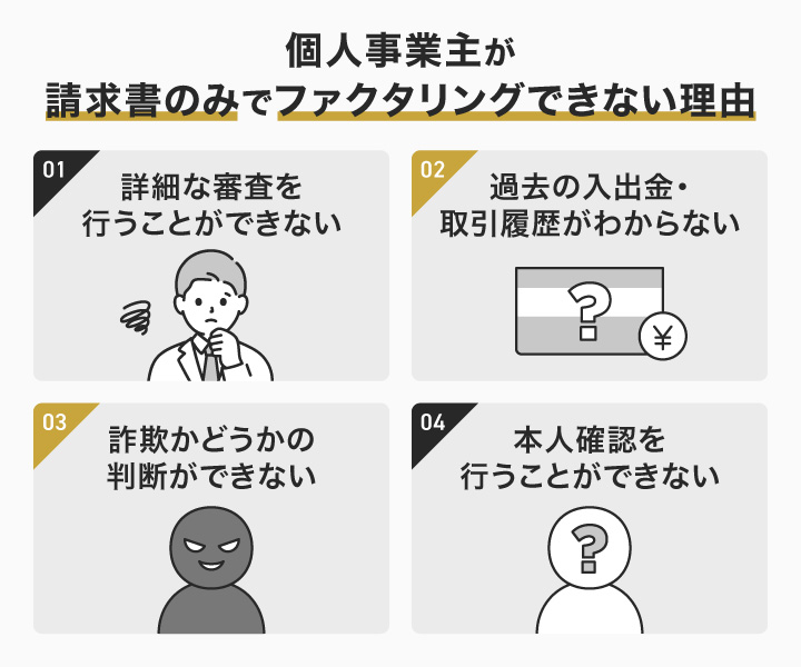 個人事業主が請求書のみでファクタリングできない理由