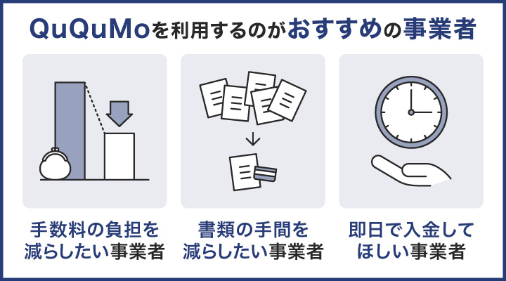 QuQuMoを利用するのがおすすめの事業者