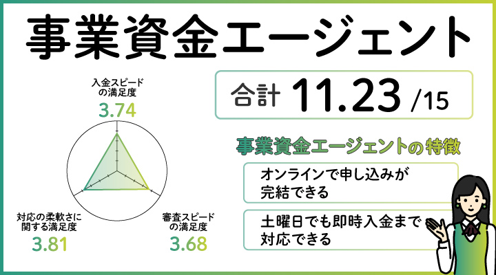 事業資金エージェントのレーダーチャート