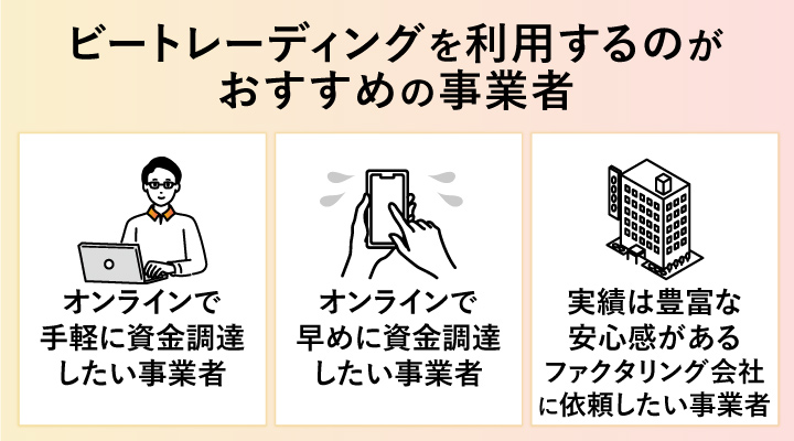 ビートレンディングでオンラインファクタリングがおすすめの人